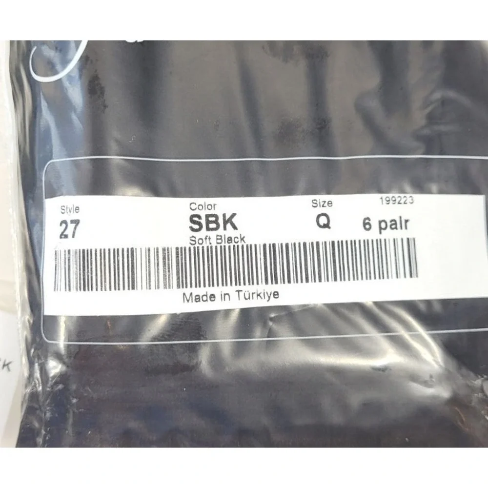 12 Pairs National Fine Hosiery Made in Turkey Soft Black Thigh Pantyhose #27 - Q